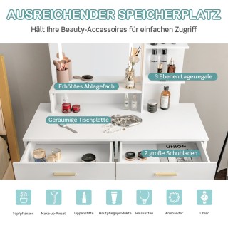 Σετ Τουαλέτα Μακιγιάζ με Μεγάλο Καθρέφτη και LED Φωτισμό και Άνετο... Σετ Τουαλέτα Μακιγιάζ με Μεγάλο Καθρέφτη και LED Φωτισμό και Άνετο...