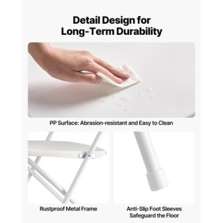 VEVOR Σετ 6 Φορητών Πλαστικών Καρεκλών με Ανθεκτικό Μεταλλικό Σκελε...