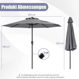 Ομπρέλα Εξωτερικού Χώρου με Ανθεκτικό Πολυεστερικό Κάλυμμα και Μετα...