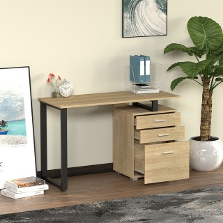 BAKAJI Γραφείο με Συρταριέρα Τραπέζι Υπολογιστή Ατσάλι Ξύλο Ανοιχτ... BAKAJI Γραφείο με Συρταριέρα Τραπέζι Υπολογιστή Ατσάλι Ξύλο Ανοιχτ...