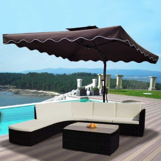 BAKAJI Ομπρελόνι Κήπου Αποκεντρωμένο 2,5 μτ Καφέ με εκκρεμές Μεταλ... BAKAJI Ομπρελόνι Κήπου Αποκεντρωμένο 2,5 μτ Καφέ με εκκρεμές Μεταλ...