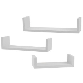 BAKAJI Σετ 3 Μοντέρνα Ράφια Τοίχου Σχεδιασμού με Άκρα Ράφι Λευκό Μ... BAKAJI Σετ 3 Μοντέρνα Ράφια Τοίχου Σχεδιασμού με Άκρα Ράφι Λευκό Μ...