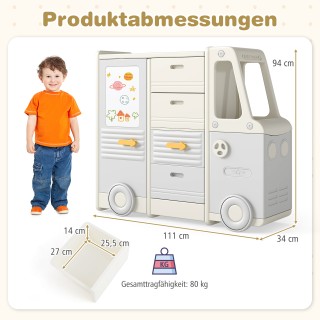 Costway Παιδικό Ράφι Αυτοκίνητο σε Σχήμα Λεωφορείου με Whiteboard, ... Costway Παιδικό Ράφι Αυτοκίνητο σε Σχήμα Λεωφορείου με Whiteboard, ...