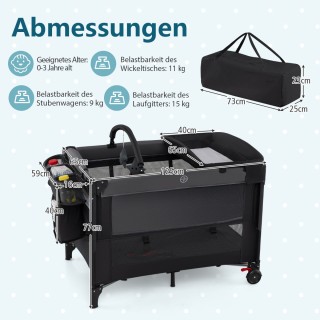 Costway Πολυλειτουργικό Βρεφικό Κρεβατάκι με Στρώμα, Αλλαξιέρα, Κου... Costway Πολυλειτουργικό Βρεφικό Κρεβατάκι με Στρώμα, Αλλαξιέρα, Κου...