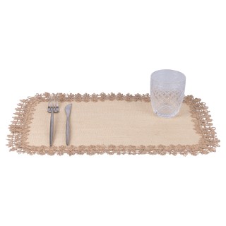 Villa dEste Home Ορθογώνιο Μπεζ Τραπεζομάντιλο 45x30 εκ από Γιούτα ...