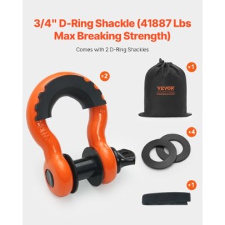 VEVOR Ιμάντας Έλξης Αυτοκινήτου 36000 lbs 20 ft Ανθεκτικό για Έκτακ...