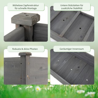 Costway Μεγάλο Γκρι Ξύλινο Ανυψωμένο Κήπο - Κουτί Φυτών για Καλλιέ... Costway Μεγάλο Γκρι Ξύλινο Ανυψωμένο Κήπο - Κουτί Φυτών για Καλλιέ...