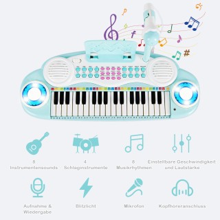 Costway Παιδικό Πιάνο 37 Πλήκτρων με 8 Ρυθμούς, 8 Ήχους Οργάνων & 4... Costway Παιδικό Πιάνο 37 Πλήκτρων με 8 Ρυθμούς, 8 Ήχους Οργάνων & 4...