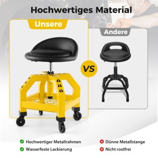 Costway Άνετο και Ρυθμιζόμενο Σκαμπό Μηχανικού με Αποθηκευτικό Χώρο...