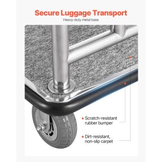 VEVOR Καρότσι Ξενοδοχείου 750 LBS με Αφαιρούμενο Μπροστινό Πλαίσιο ...