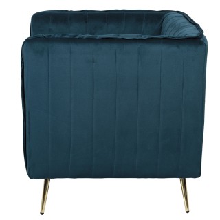 Galileo Πολυθρόνα vintage πετρόλ σε ξύλο με επένδυση από πολυεστέρα...