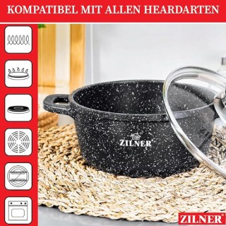 Σετ Μαγειρικά Σκεύη 3 τεμάχια με Γυάλινα Καπάκια - Μαύρο ZILNER ZL-... Σετ Μαγειρικά Σκεύη 3 τεμάχια με Γυάλινα Καπάκια - Μαύρο ZILNER ZL-...