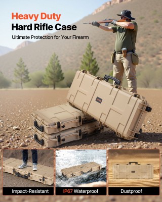VEVOR Αδιάβροχη & Ανθεκτική Σκόνης Θήκη Όπλου με Προεγκοπή Αφρού, 1...