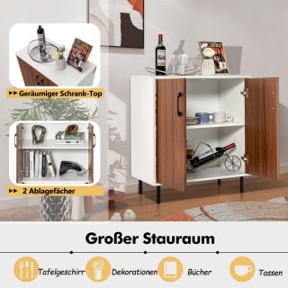 Costway Ξύλινος Μπουφές Κουζίνας με 2 Πόρτες, 72 x 40 x 80,5 cm, Λε...