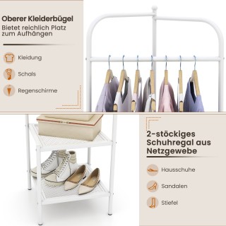 Costway Λευκή Μεταλλική Γωνιακή Κρεμάστρα με Άνω Γάντζο HU11159WH Costway Λευκή Μεταλλική Γωνιακή Κρεμάστρα με Άνω Γάντζο HU11159WH