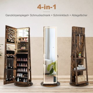 Costway Ντουλάπα Κοσμημάτων με Καθρέφτη και Ρυθμιζόμενα LED Φώτα Vi... Costway Ντουλάπα Κοσμημάτων με Καθρέφτη και Ρυθμιζόμενα LED Φώτα Vi...