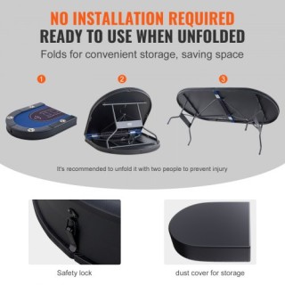 Πτυσσόμενο Τραπέζι Πόκερ 8 Ατόμων VEVOR, 72 Οβάλ Καζίνο  DZDTZDPKPZ...