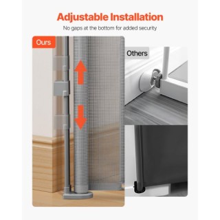 VEVOR Πτυσσόμενη Παιδική Πύλη 870 mm Ύψος, 1400 mm Πλάτος, Γκρι WZS...