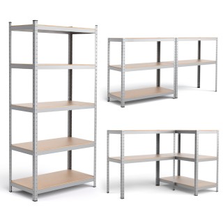 Costway Ρυθμιζόμενη Μεταλλική Ραφιέρα 5 Επιπέδων για Βαρύ Φορτίο -... Costway Ρυθμιζόμενη Μεταλλική Ραφιέρα 5 Επιπέδων για Βαρύ Φορτίο -...