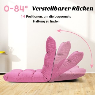 Costway Ροζ Πολυθρόνα Δαπέδου με Ρυθμιζόμενη Πλάτη 14 Θέσεων HW66636FS