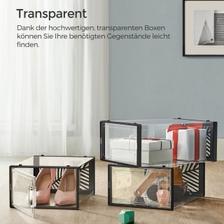 SONGMICS Σετ 18 Κουτιά Αποθήκευσης Παπουτσιών 33 x 23 x 14 cm Μαύρα... SONGMICS Σετ 18 Κουτιά Αποθήκευσης Παπουτσιών 33 x 23 x 14 cm Μαύρα...