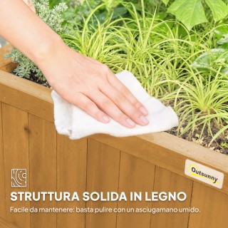 Outsunny Ξύλινη Γλάστρα Κήπου με Πέργκολα για Αναρριχώμενα Φυτά, 90...
