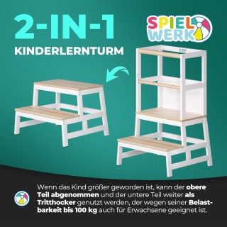 Πύργος Μάθησης Barn Λευκό/Φυσικό Πεύκο 93x51x50εκ 109556 Spielwerk