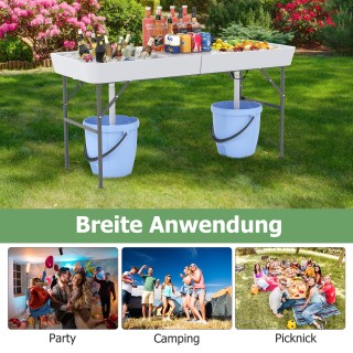 Costway Πτυσσόμενο Τραπέζι Κάμπινγκ με Νιπτήρες & Σκίαστρο & Σωλήνα...