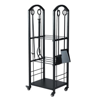 Costway 3-επίπεδη τροχήλατη βάση ξύλων για εσωτερική και εξωτερική ...