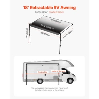 VEVOR 18 Χειροκίνητη Τέντα Αντικατάστασης για DC12V RVs SDKSSSFCZYP...