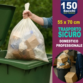 BAKAJI 150 x Διάφανες Μεγάλες και Ανθεκτικές Σακούλες Σκουπιδιών Άμ... BAKAJI 150 x Διάφανες Μεγάλες και Ανθεκτικές Σακούλες Σκουπιδιών Άμ...