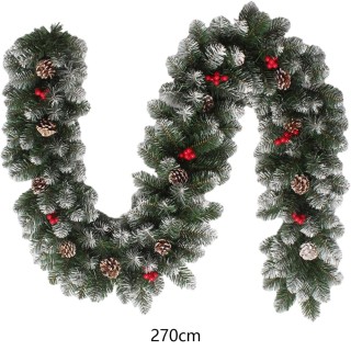 BAKAJI  Χριστουγεννιάτικο Στεφάνι Χιονισμένο Marilleva 270cm Πολύ Π...