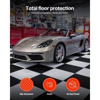 VEVOR Πλακάκια Δαπέδου Γκαράζ Διασυνδεόμενα, Σετ 8 τεμαχίων, Μαύρα,... VEVOR Πλακάκια Δαπέδου Γκαράζ Διασυνδεόμενα, Σετ 8 τεμαχίων, Μαύρα,...