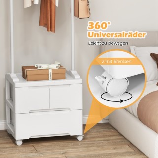 Costway Κινητή Κρεμάστρα Ρούχων με Συρτάρια και Πλευρικούς Γάντζου... Costway Κινητή Κρεμάστρα Ρούχων με Συρτάρια και Πλευρικούς Γάντζου...