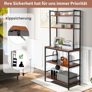 Costway  Πενταώροφη Ραφιέρα Κουζίνας με Βιομηχανικό Στυλ και Ρυθμιζ...