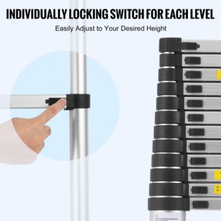 VEVOR  Τηλεσκοπική Σκάλα 5m 375lbs Πολυκουμπί Ρύθμιση  SSLTNLSLK165...