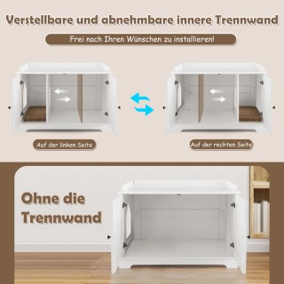 Costway Πολυμορφικό Ντουλάπι Γάτας με Διπλές Πόρτες & Είσοδο - Ιδιω...