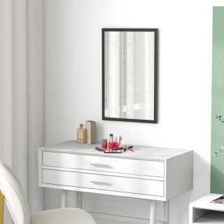 HOMCOM Ορθογώνιος Καθρέπτης Τοίχου με Γάντζους, από Γυαλί και MDF, ... HOMCOM Ορθογώνιος Καθρέπτης Τοίχου με Γάντζους, από Γυαλί και MDF, ...