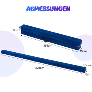 Costway 270 εκ. Πτυσσόμενη Δοκός Ισορροπίας για Παιδιά με Χειρολαβή...