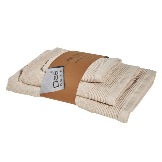 DAS HOME Σετ Πετσέτες 3τμχ Best 0683 Μπεζ 530708180683 DAS HOME Σετ Πετσέτες 3τμχ Best 0683 Μπεζ 530708180683