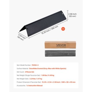 VEVOR Ράβδοι Ψησίματος 39cm για Weber Spirit 200 Series, Σετ 3 τεμα... VEVOR Ράβδοι Ψησίματος 39cm για Weber Spirit 200 Series, Σετ 3 τεμα...