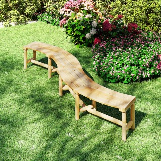 Costway Καμπυλωτό Ξύλινο Παγκάκι Φωτιάς για 2-3 Άτομα - Φυσική Εξω... Costway Καμπυλωτό Ξύλινο Παγκάκι Φωτιάς για 2-3 Άτομα - Φυσική Εξω...