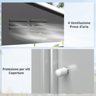 Outsunny Μεταλλική Αποθήκη Κήπου 2.3x1.7 μ με Αεραγωγούς και Διπλή ...