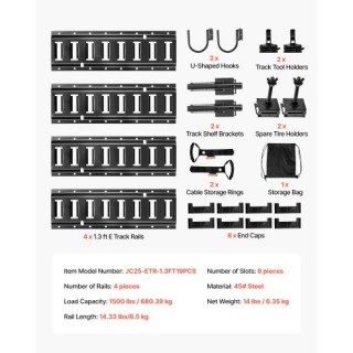 VEVOR Σετ Ράγες Δεσίματος E-Track για Βαν & Τρέιλερ 4 Ράγες 0,4μ, Ά... VEVOR Σετ Ράγες Δεσίματος E-Track για Βαν & Τρέιλερ 4 Ράγες 0,4μ, Ά...