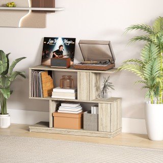 HOMCOM Μοντέρνο Τραπεζάκι Καφέ σε Σ με 3 Ράφια για Καθιστικό και Σα...