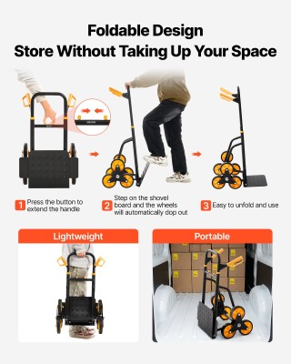 VEVOR Σκάλες Αναρρίχησης έως 200 κιλά, Πτυσσόμενο Καρότσι Βαρέως Τύ...