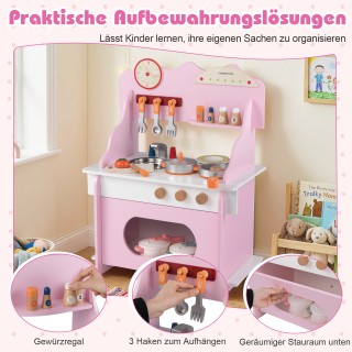 Costway Παιδική Κουζίνα με Πλήρη Εξοπλισμό, Ροζ – Περιλαμβάνει Φούρ... Costway Παιδική Κουζίνα με Πλήρη Εξοπλισμό, Ροζ – Περιλαμβάνει Φούρ...