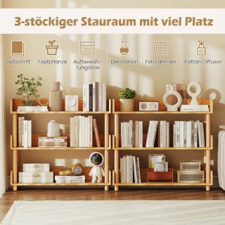 Costway Βιβλιοθήκη Δαπέδου με 3 Ανοιχτά Ράφια και Ξύλινο Σκελετό, 7... Costway Βιβλιοθήκη Δαπέδου με 3 Ανοιχτά Ράφια και Ξύλινο Σκελετό, 7...