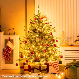 Costway  Τεχνητό Χριστουγεννιάτικο Δέντρο 136 εκ με 180 Θερμά Λευκά...