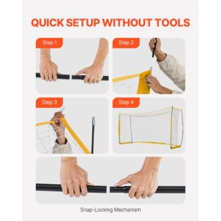 VEVOR  Φορηστό Τέρμα Ποδοσφαίρου 12x6 ft με Τσάντα Μεταφοράς  TZDZB...